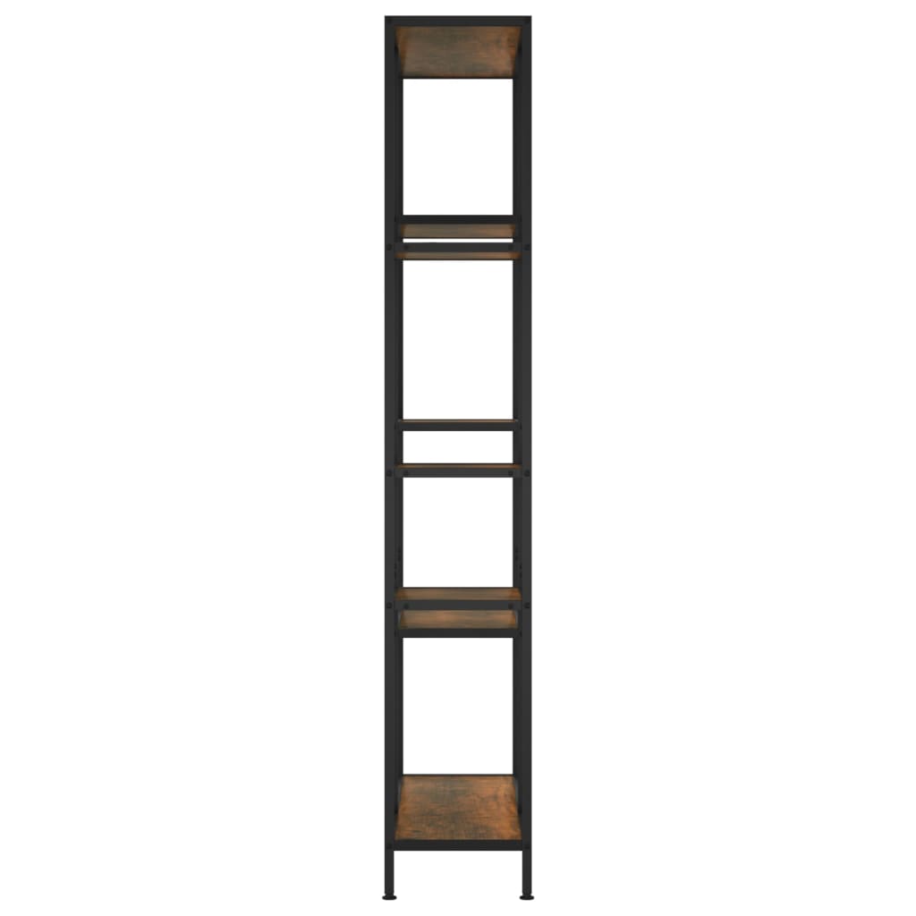 Boekenkast 80X30X180 Cm Staal En Bewerkt Hout