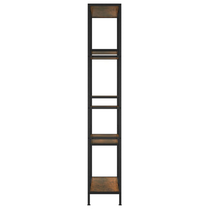 Boekenkast 80X30X180 Cm Staal En Bewerkt Hout