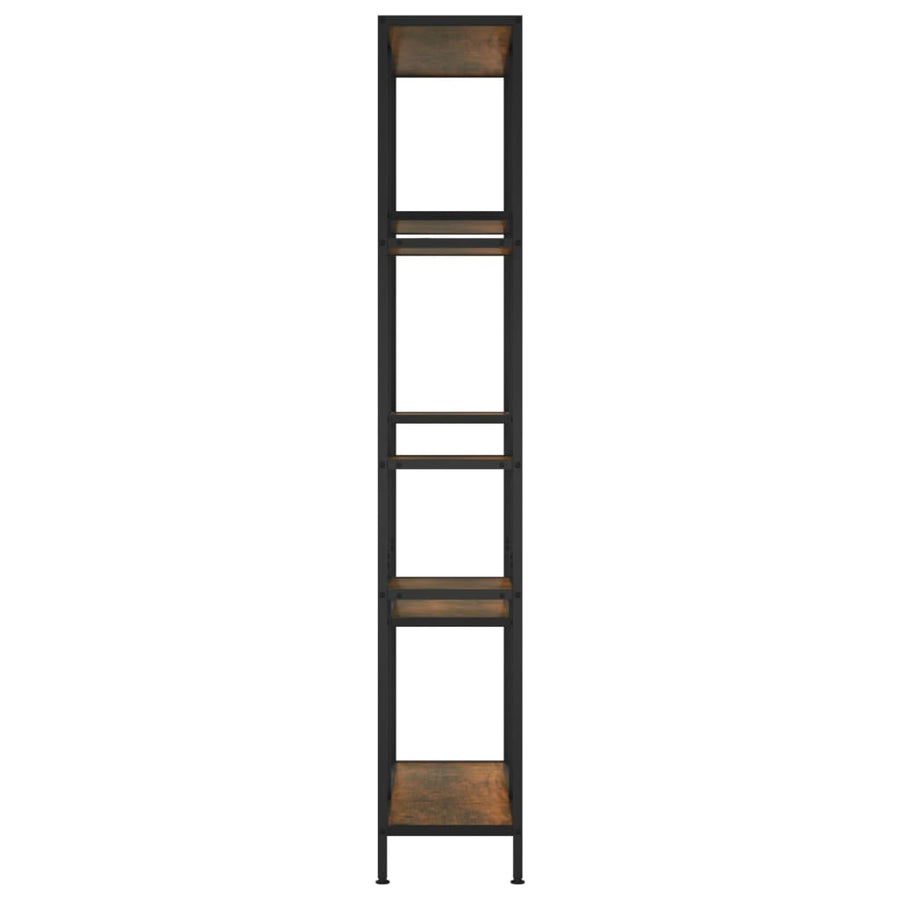 Boekenkast 80X30X180 Cm Staal En Bewerkt Hout