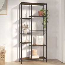 Boekenkast 80X30X180 Cm Staal En Bewerkt Hout