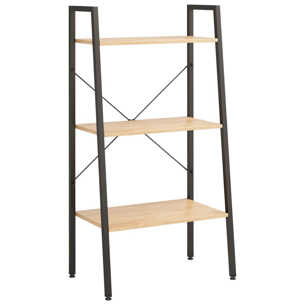 Opbergmeubel Met 3 Lagen 56X35X108 Cm Lichtbruin En Zwart