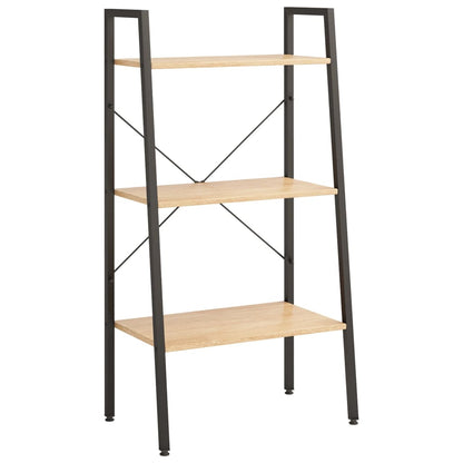 Opbergmeubel Met 3 Lagen 56X35X108 Cm Lichtbruin En Zwart