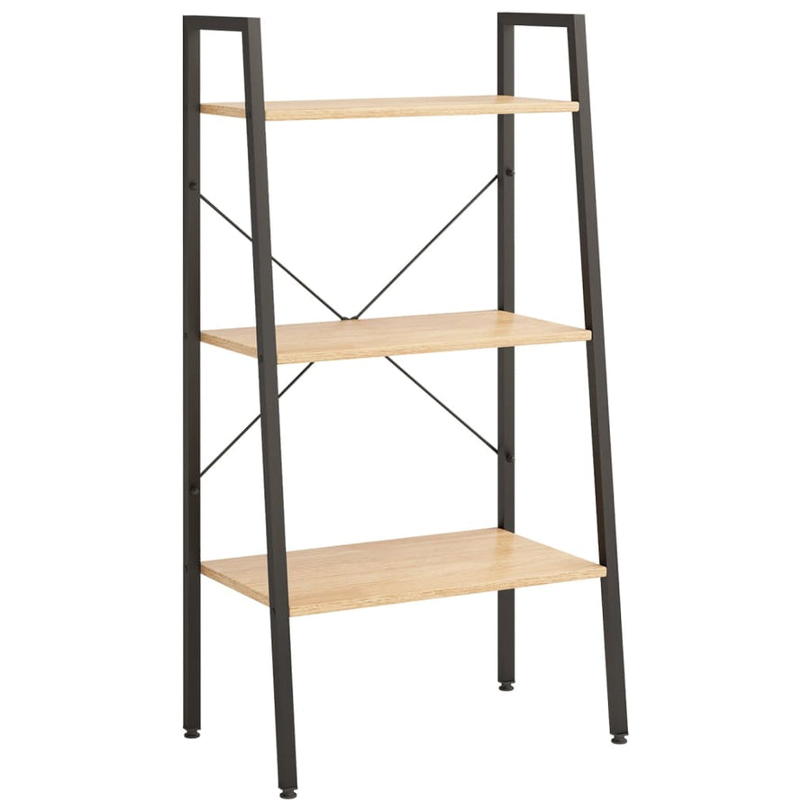 Opbergmeubel Met 3 Lagen 56X35X108 Cm Lichtbruin En Zwart