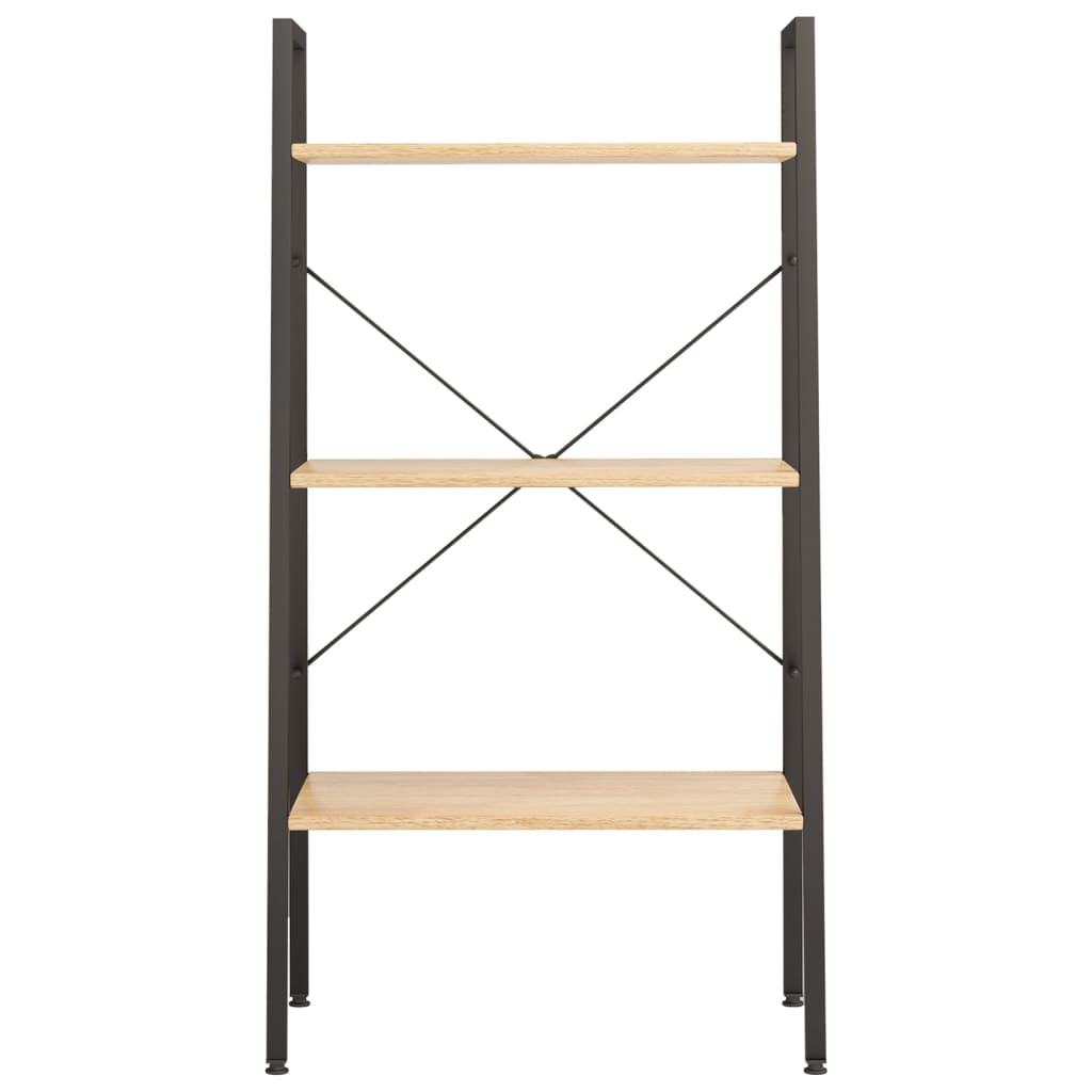 Opbergmeubel Met 3 Lagen 56X35X108 Cm Lichtbruin En Zwart