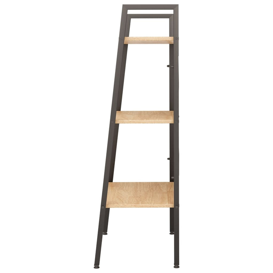 Opbergmeubel Met 3 Lagen 56X35X108 Cm Lichtbruin En Zwart