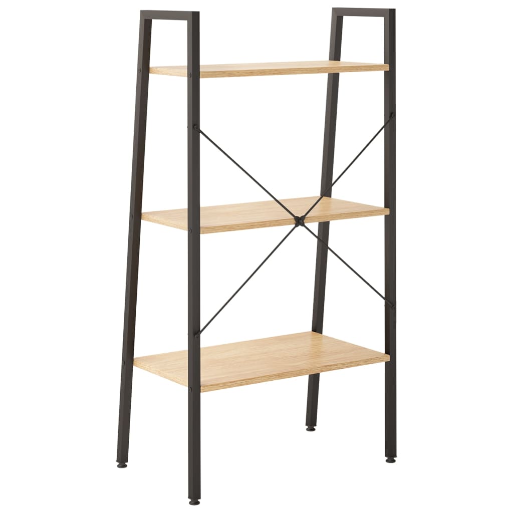 Opbergmeubel Met 3 Lagen 56X35X108 Cm Lichtbruin En Zwart