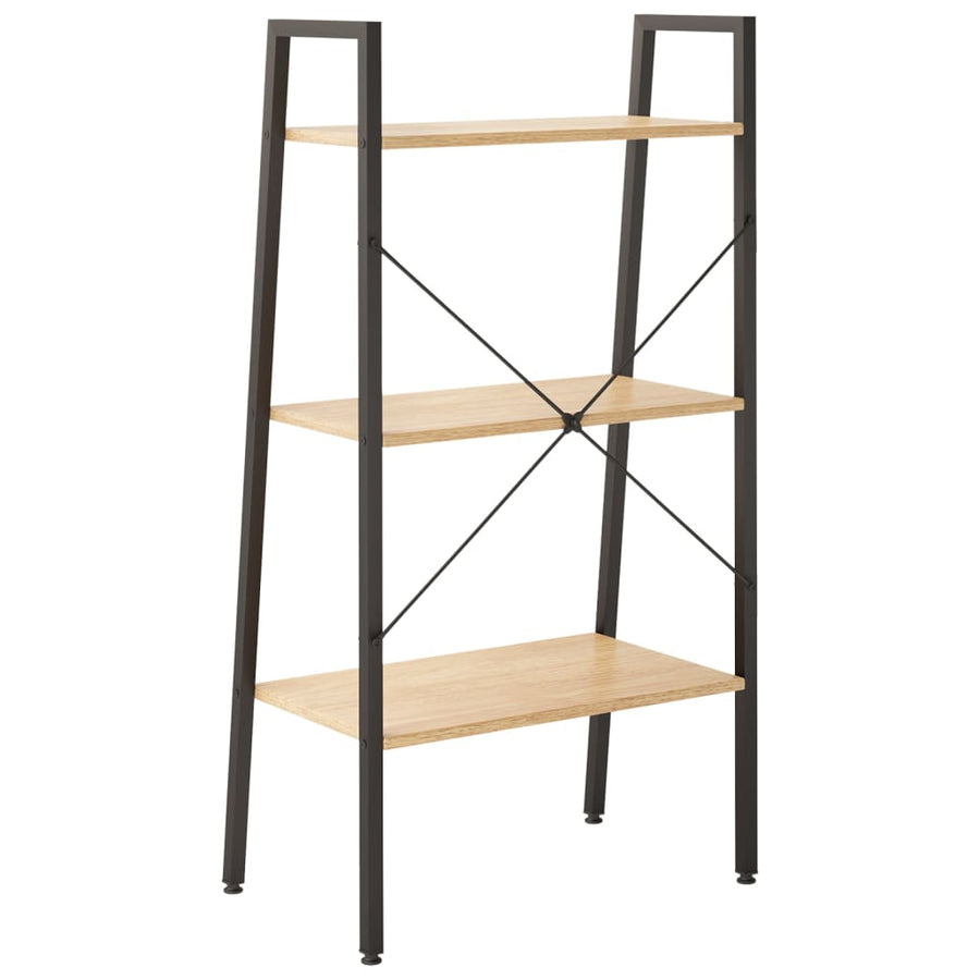 Opbergmeubel Met 3 Lagen 56X35X108 Cm Lichtbruin En Zwart