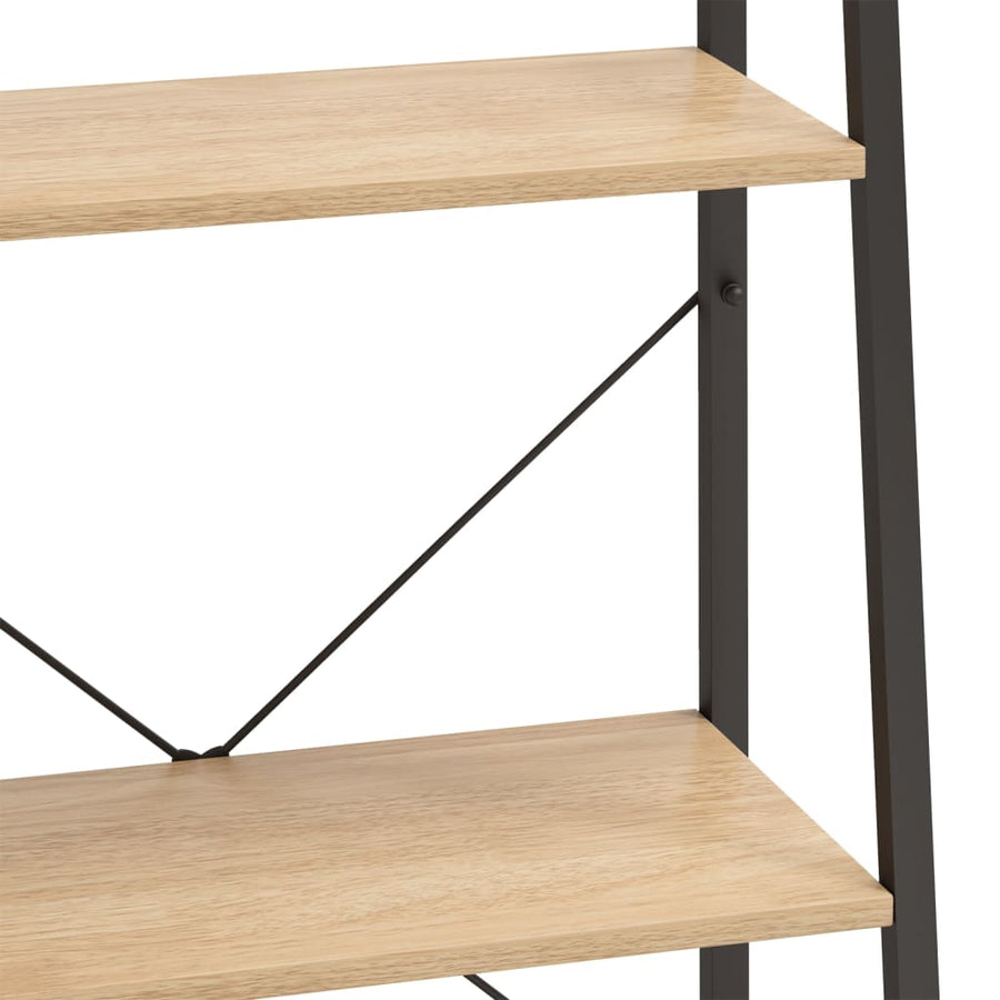 Opbergmeubel Met 3 Lagen 56X35X108 Cm Lichtbruin En Zwart