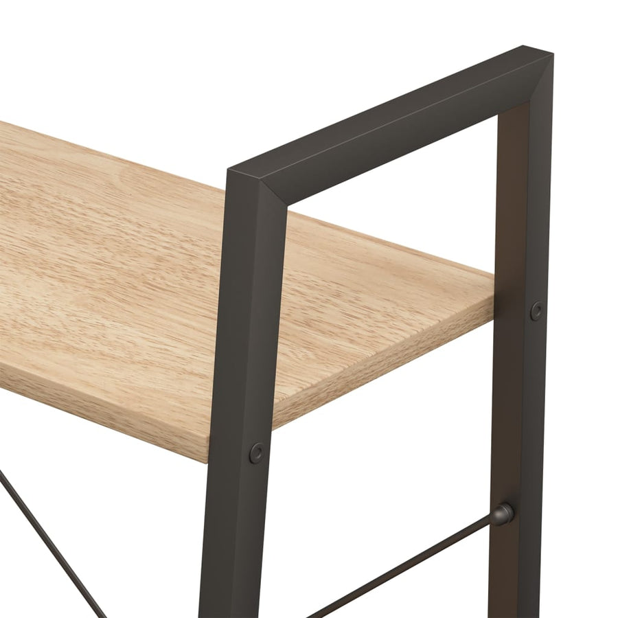 Opbergmeubel Met 3 Lagen 56X35X108 Cm Lichtbruin En Zwart