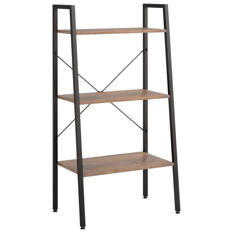 Opbergmeubel Met 3 Lagen 56X35X108 Cm Donkerbruin En Zwart