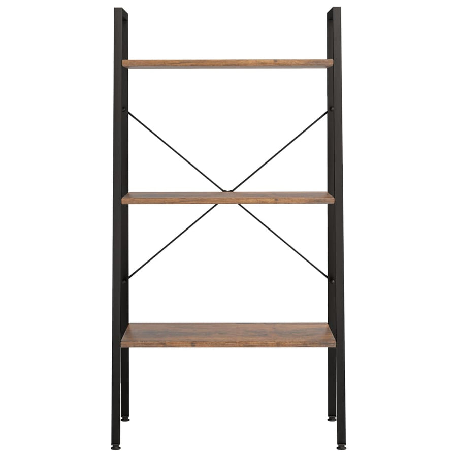 Opbergmeubel Met 3 Lagen 56X35X108 Cm Donkerbruin En Zwart
