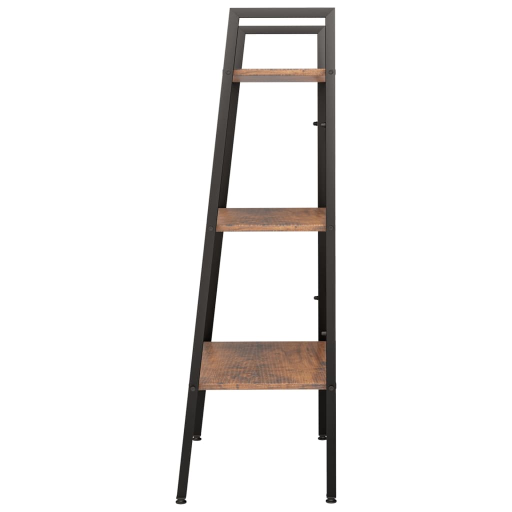 Opbergmeubel Met 3 Lagen 56X35X108 Cm Donkerbruin En Zwart