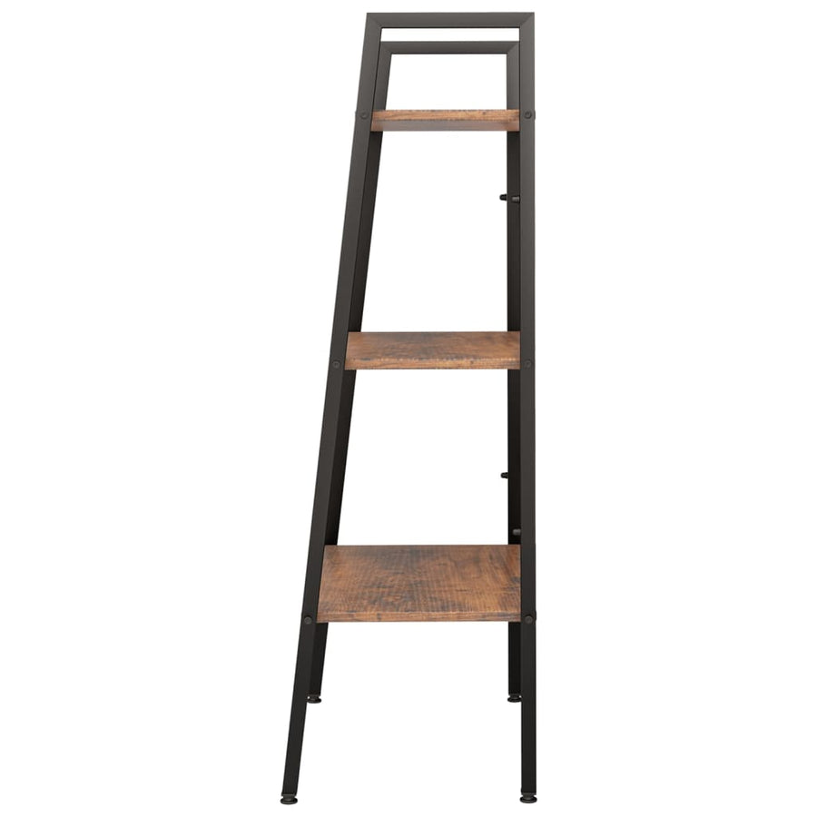 Opbergmeubel Met 3 Lagen 56X35X108 Cm Donkerbruin En Zwart
