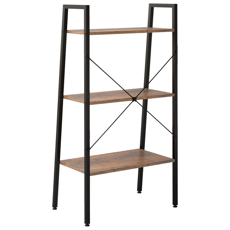 Opbergmeubel Met 3 Lagen 56X35X108 Cm Donkerbruin En Zwart
