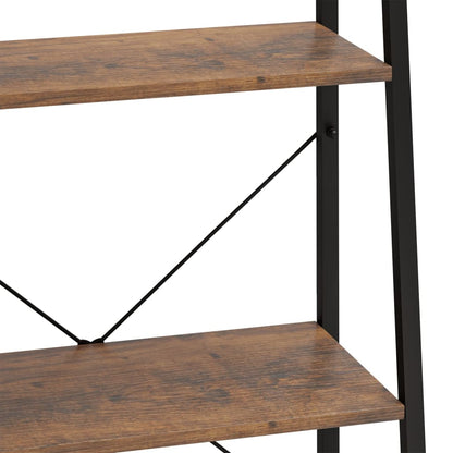 Opbergmeubel Met 3 Lagen 56X35X108 Cm Donkerbruin En Zwart