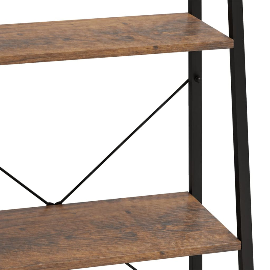 Opbergmeubel Met 3 Lagen 56X35X108 Cm Donkerbruin En Zwart