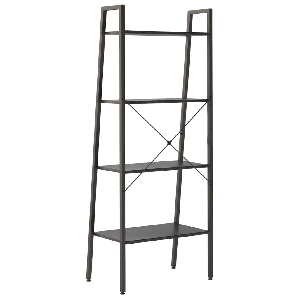 Opbergmeubel Met 4 Schappen 56X35X140 Cm Zwart
