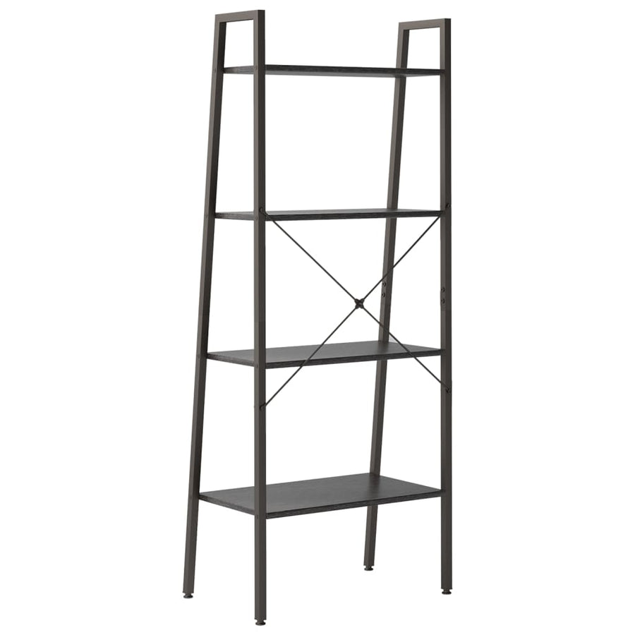 Opbergmeubel Met 4 Schappen 56X35X140 Cm Zwart