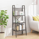 Storage unit with 4 shelves 56x35x140 cm black