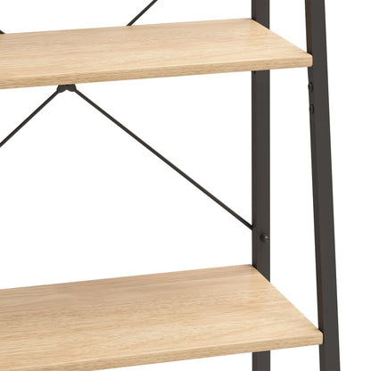 Ladderrek Met 5 Schappen 56X35X174 Cm Lichtbruin En Zwart