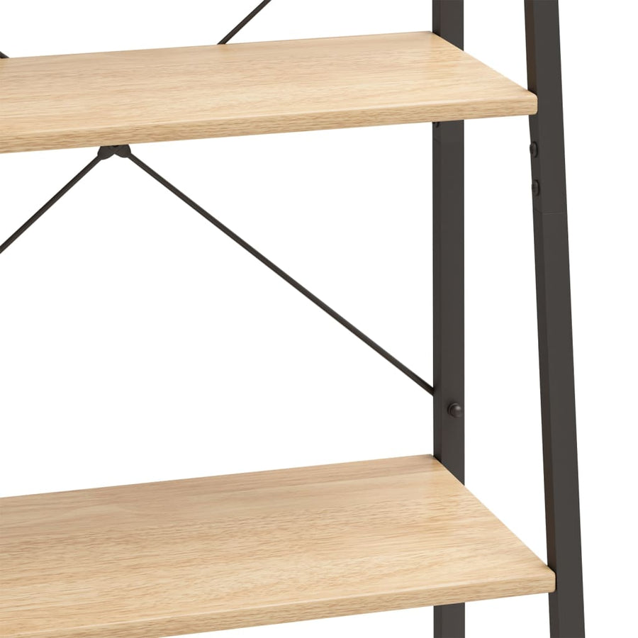 Ladderrek Met 5 Schappen 56X35X174 Cm Lichtbruin En Zwart