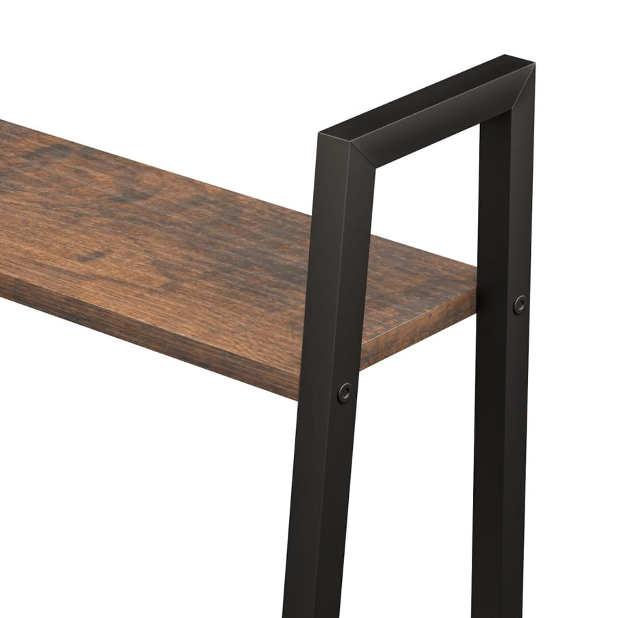 Ladderrek Met 5 Schappen 56X35X174 Cm Donkerbruin En Zwart