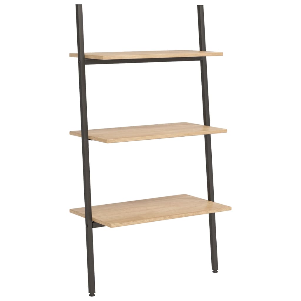 Ladderrek Met 3 Schappen 64X34X116 Cm Lichtbruin En Zwart