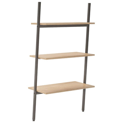 Ladderrek Met 3 Schappen 64X34X116 Cm Lichtbruin En Zwart