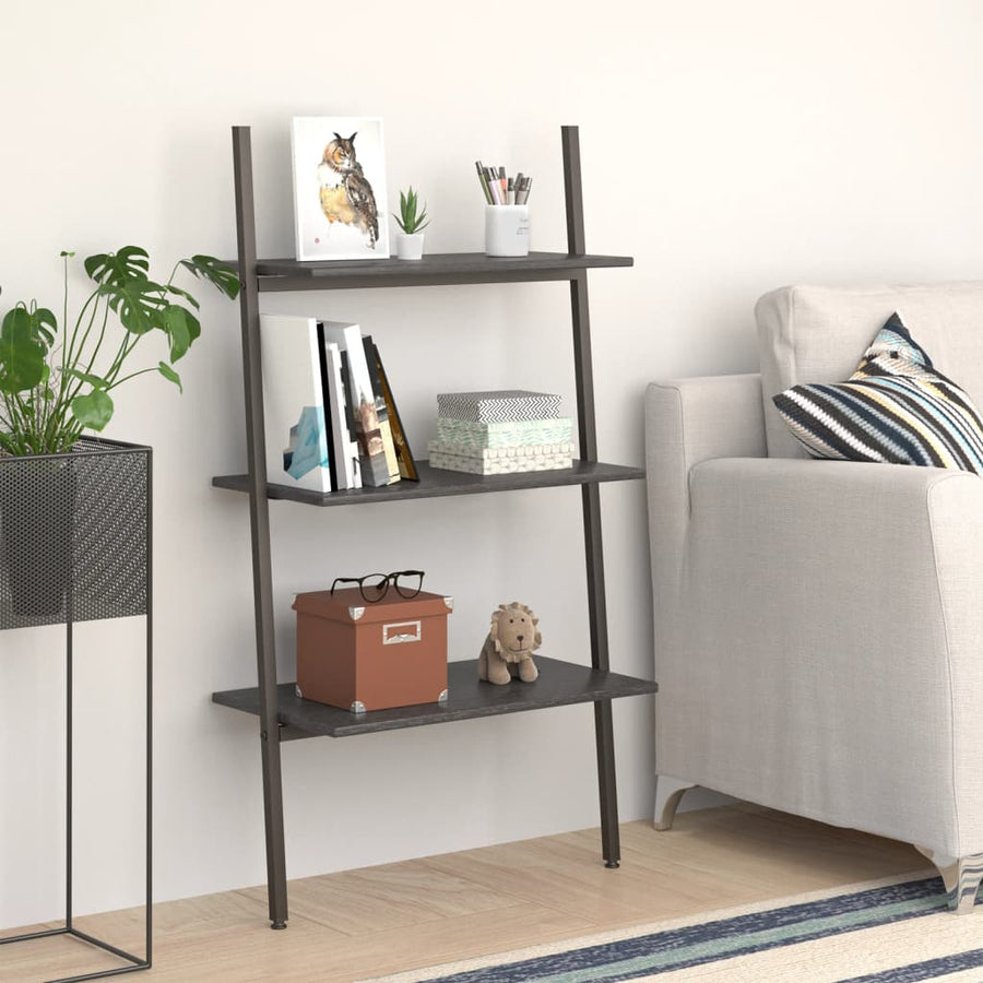 Ladderrek Met 3 Schappen 64 x 34 x 116 cm Zwart