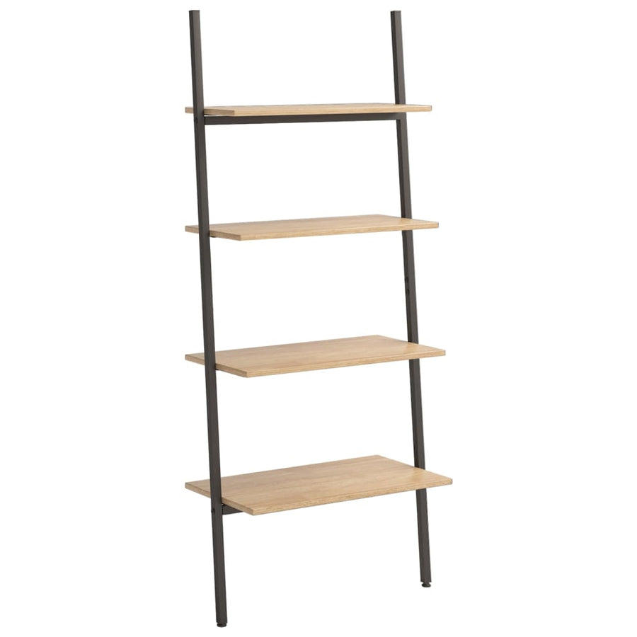 Ladderrek Met 4 Schappen 64X34X150,5 Cm Lichtbruin En Zwart