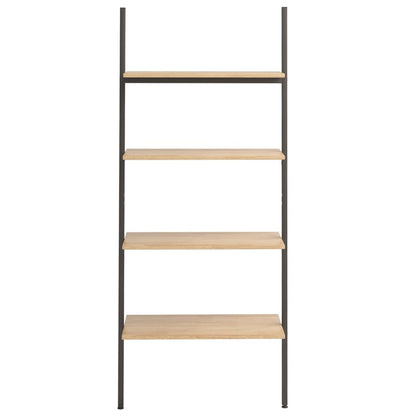 Ladderrek Met 4 Schappen 64X34X150,5 Cm Lichtbruin En Zwart