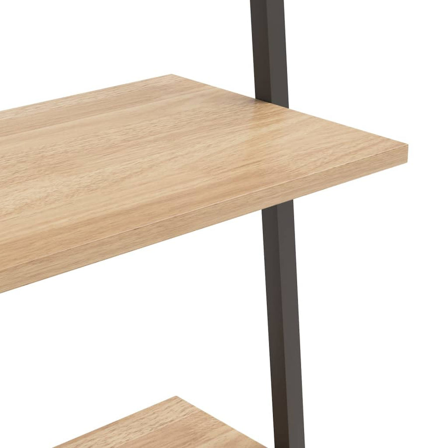 Ladderrek Met 4 Schappen 64X34X150,5 Cm Lichtbruin En Zwart