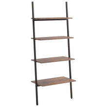 Ladderrek Met 4 Schappen 64X34X150,5 Cm En Zwart 150.5 cm Donkerbruin