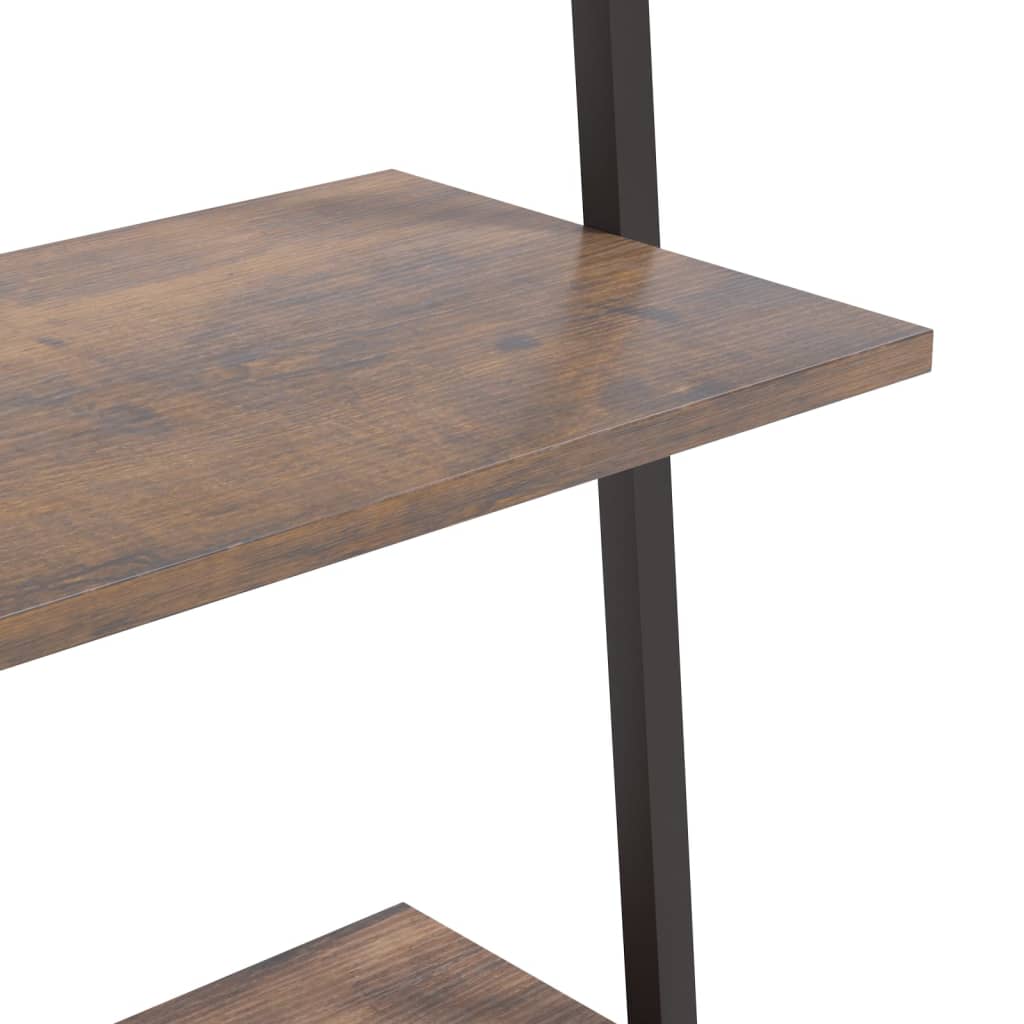 Ladderrek Met 4 Schappen 64X34X150,5 Cm En Zwart 150.5 cm Donkerbruin