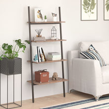 Ladderrek Met 4 Schappen 64X34X150,5 Cm En Zwart 150.5 cm Donkerbruin