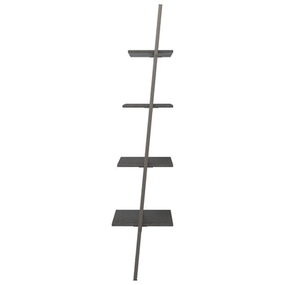 Ladderrek Met 4 Schappen 64X34X150,5 Cm Zwart