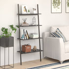 Ladder rack with 4 shelves 64x34x150.5 cm black