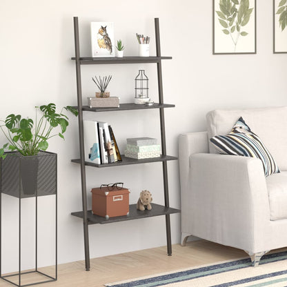 Ladderrek Met 4 Schappen 64X34X150,5 Cm Zwart