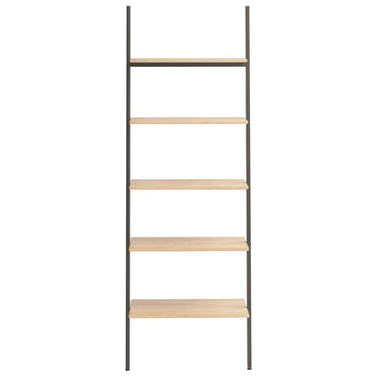 Ladderrek Met 5 Schappen 64X34X185,5 Cm Lichtbruin En Zwart