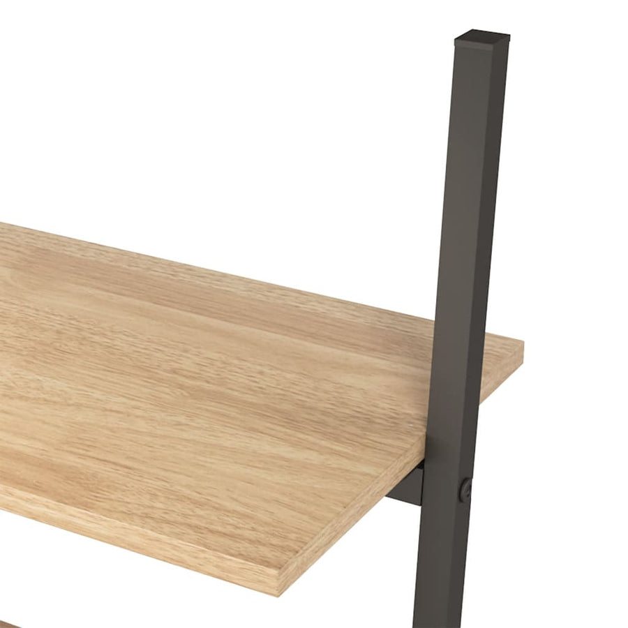 Ladderrek Met 5 Schappen 64X34X185,5 Cm Lichtbruin En Zwart
