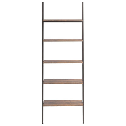 Ladderrek met 5 schappen 64x34x185,5 cm donkerbruin en zwart