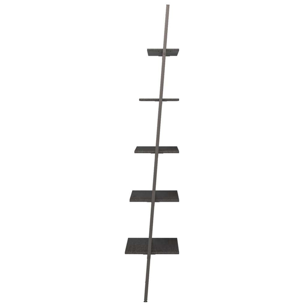 Ladderrek Met 5 Schappen 64X34X185,5 Cm Zwart