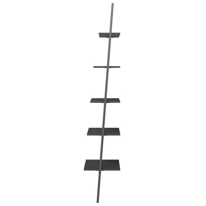 Ladderrek Met 5 Schappen 64X34X185,5 Cm Zwart