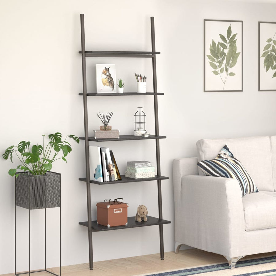 Ladderrek Met 5 Schappen 64X34X185,5 Cm Zwart