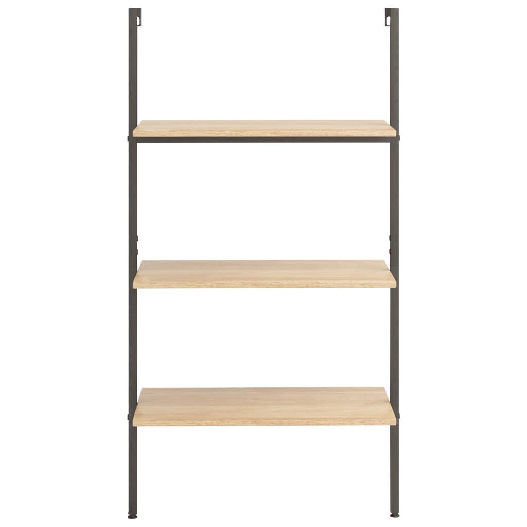 Ladderrek Met 3 Schappen 64X35X120,5 Cm Lichtbruin En Zwart