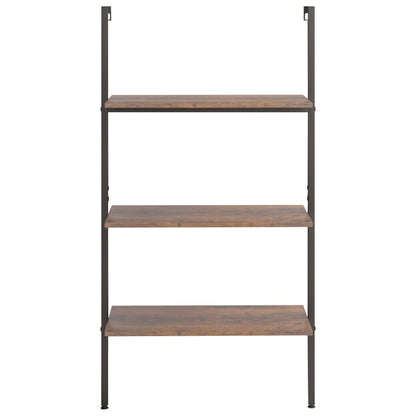 Ladderrek Met 3 Schappen 64X35X120,5 Cm Donkerbruin En Zwart