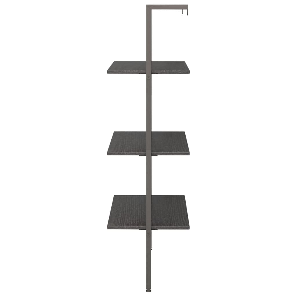 Ladderrek Met 3 Schappen 64X35X120,5 Cm Zwart
