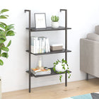 Ladder shelf with 3 shelves 64x35x120.5 cm black