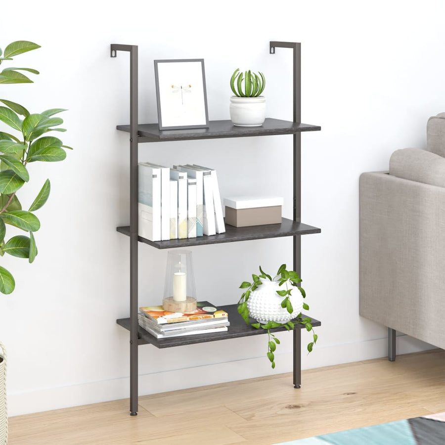 Ladderrek Met 3 Schappen 64X35X120,5 Cm Zwart
