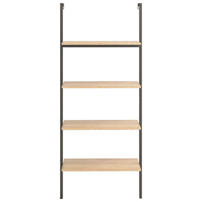 Ladderrek Met 4 Schappen 64X35X152,5 Cm Lichtbruin En Zwart